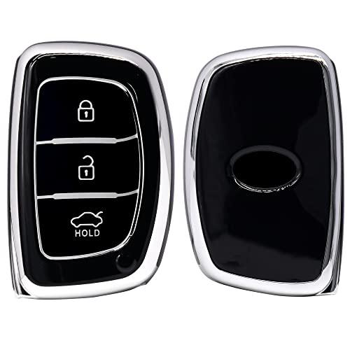 
                  
                    KMH Silver Border TPU Key Cover Compatible for Hyundai Grand i10 NIOS Asta | Venue | i20 | Aura | Creta | Elantra 3 Button Smart Key Cover(Pack Of 2 Silver Black)-TPU SILVER KEY COVER-KMH-CARPLUS
                  
                