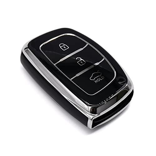 
                  
                    KMH Silver Border TPU Key Cover Compatible for Hyundai Grand i10 NIOS Asta | Venue | i20 | Aura | Creta | Elantra 3 Button Smart Key Cover(Pack Of 2 Silver Black)-TPU SILVER KEY COVER-KMH-CARPLUS
                  
                