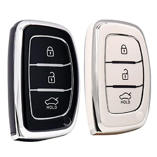 
                  
                    KMH Silver Border TPU Key Cover Compatible for Hyundai Grand i10 NIOS Asta | Venue | i20 | Aura | Creta | Elantra 3 Button Smart Key Cover(Pack Of Silver Black And White)-TPU SILVER KEY COVER-KMH-CARPLUS
                  
                
