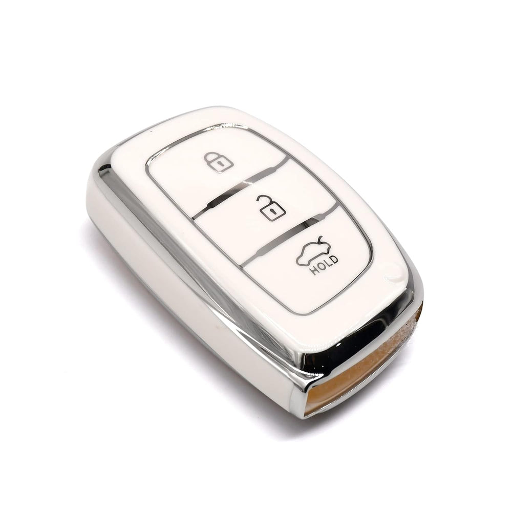 
                  
                    KMH Silver Border TPU Key Cover Compatible for Hyundai Grand i10 NIOS Asta | Venue | i20 | Aura | Creta | Elantra 3 Button Smart Key Cover-TPU SILVER KEY COVER-KMH-CARPLUS
                  
                