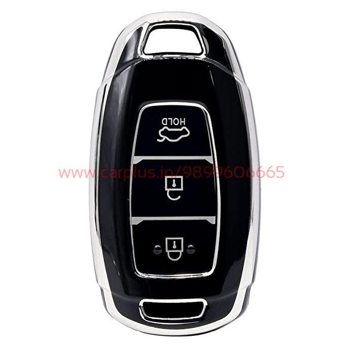 
                  
                    KMH Silver Border TPU Key Cover Compatible for Hyundai Verna 3 Button Smart Key Cover(Black)-TPU SILVER KEY COVER-KMH-KEY COVER-CARPLUS
                  
                