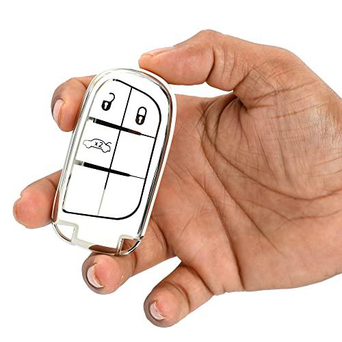 
                  
                    KMH Silver Border TPU Key Cover Compatible for Jeep Compass Trailhawk 3 Push Button Smart Key Case(Pack Of White 2)-TPU SILVER KEY COVER-KMH-CARPLUS
                  
                