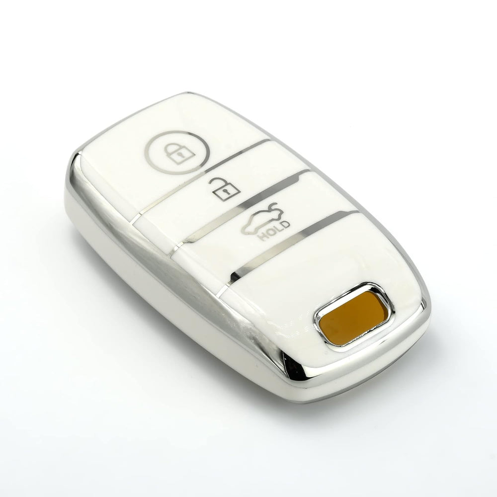
                  
                    KMH Silver Border TPU Key Cover Compatible for Kia Seltos, Sonet, Carens 3 Button Push Start Car Key-TPU SILVER KEY COVER-KMH-CARPLUS
                  
                