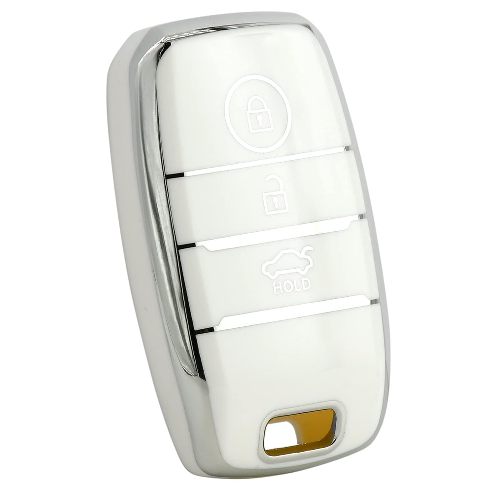 
                  
                    KMH Silver Border TPU Key Cover Compatible for Kia Seltos, Sonet, Carens 3 Button Push Start Car Key-TPU SILVER KEY COVER-KMH-CARPLUS
                  
                