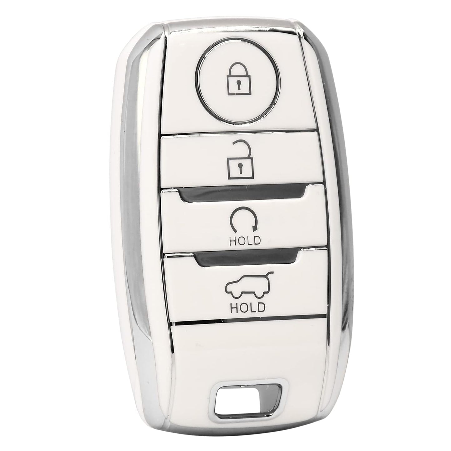 
                  
                    KMH Silver Border TPU Key Cover Compatible for Kia Sonet, Seltos 2020 4 Button Push Smart Key Cover-TPU SILVER KEY COVER-KMH-CARPLUS
                  
                