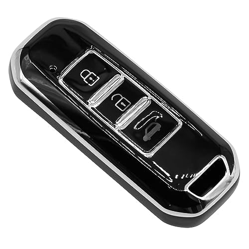 
                  
                    KMH Silver Border TPU Key Cover Compatible for MG Hector 3 Button Smart Key Cover Black-TPU SILVER KEY COVER-KMH-Black without Keychain-CARPLUS
                  
                