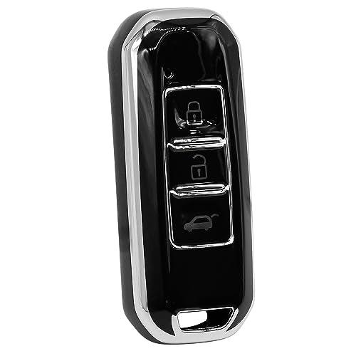 
                  
                    KMH Silver Border TPU Key Cover Compatible for MG Hector 3 Button Smart Key Cover Black-TPU SILVER KEY COVER-KMH-Black without Keychain-CARPLUS
                  
                