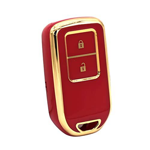
                  
                    KMH TPU Gold Car Key Cover Compatible for Honda BRV , WRV , CRV , Jazz , City 2 Button Smart Key (Pack of 2, Red)-TPU GOLD KEY COVER-KMH-CARPLUS
                  
                
