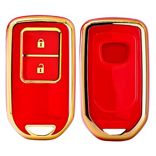 
                  
                    KMH TPU Gold Car Key Cover Compatible for Honda BRV , WRV , CRV , Jazz , City 2 Button Smart Key (Pack of 2, Red-White)-TPU GOLD KEY COVER-KMH-CARPLUS
                  
                