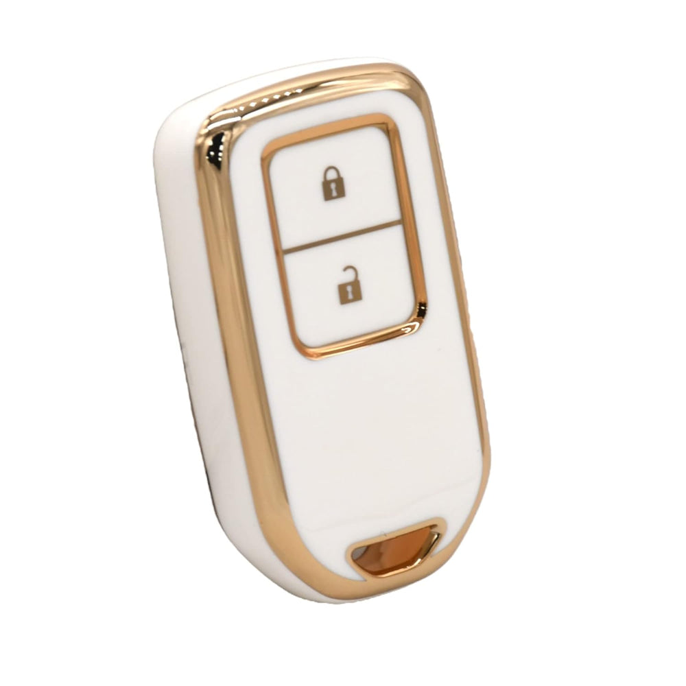 
                  
                    KMH TPU Gold Car Key Cover Compatible for Honda BRV , WRV , CRV , Jazz , City 2 Button Smart Key (Pack of 2, White)-TPU GOLD KEY COVER-KMH-CARPLUS
                  
                
