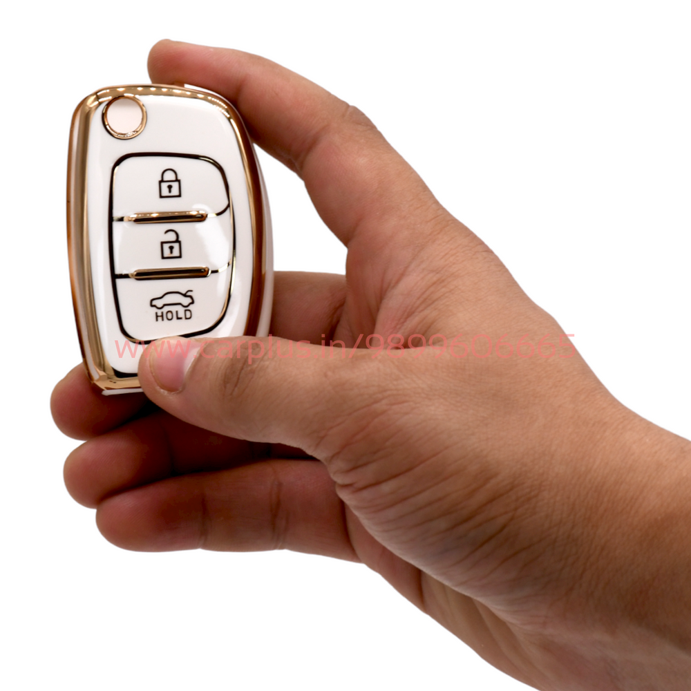 
                  
                    KMH - TPU Gold Car Key Cover Compatible for Hyundai Creta,i20 Elite,Venue 2019,Creta,i20 Active,Aura 3 Push Button Smart Key-TPU GOLD KEY COVER-KMH-KEY COVER-Black-CARPLUS
                  
                