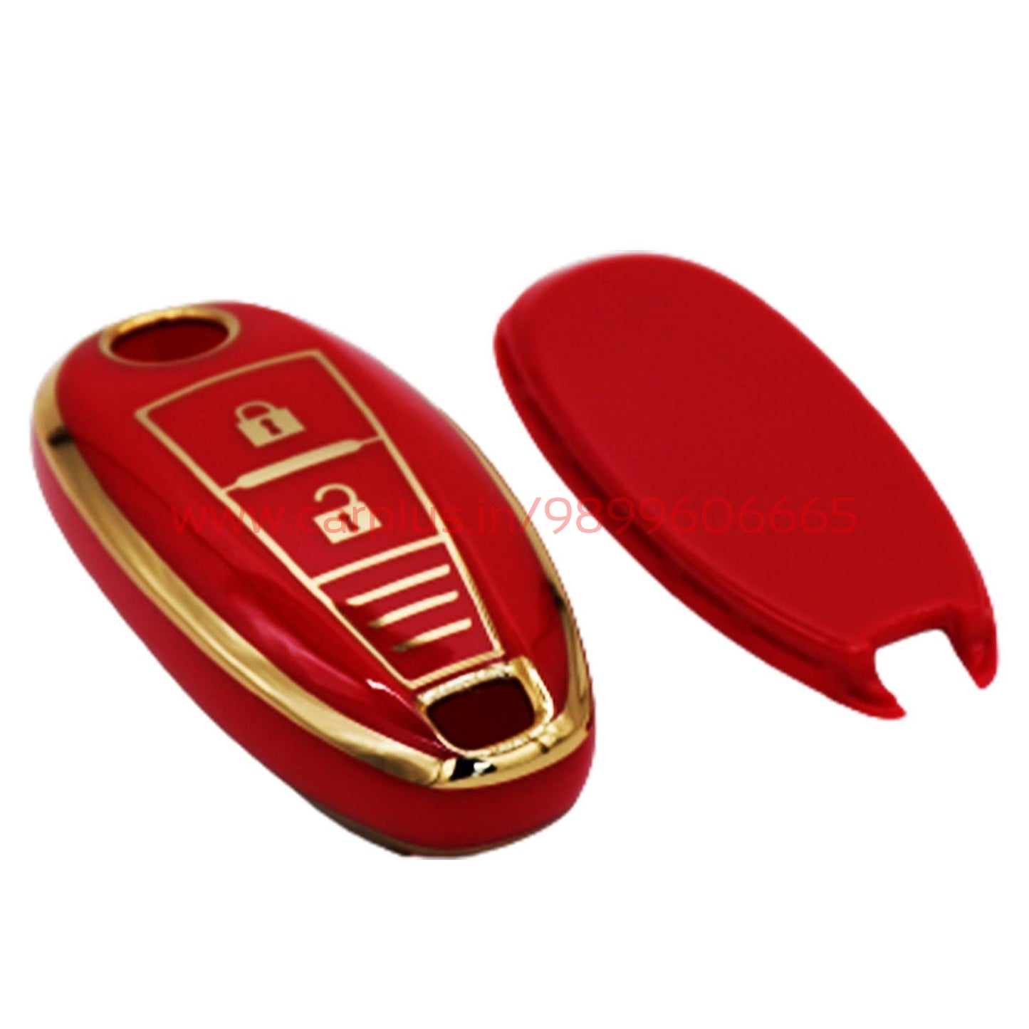 
                  
                    KMH - TPU Gold Car Key Cover Compatible for Maruti Suzuki Baleno | Brezza | Swift| Ignis Compatible with 2 Button Smart Key Cover-TPU GOLD KEY COVER-KMH-KEY COVER-Black-CARPLUS
                  
                
