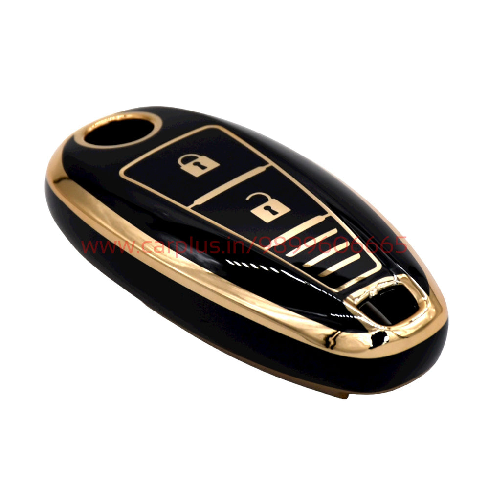 KMH - TPU Gold Car Key Cover Compatible for Maruti Suzuki Baleno