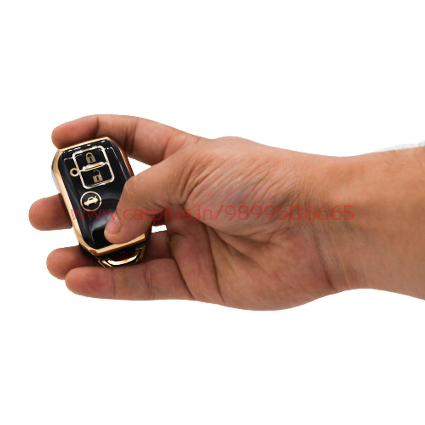 
                  
                    KMH TPU Gold Car Key Cover Compatible for Maruti Suzuki Swift, Dzire, Baleno, Ertiga 3 Button Smart Key Cover-TPU GOLD KEY COVER-KMH-TPU KEY COVER-Black-CARPLUS
                  
                