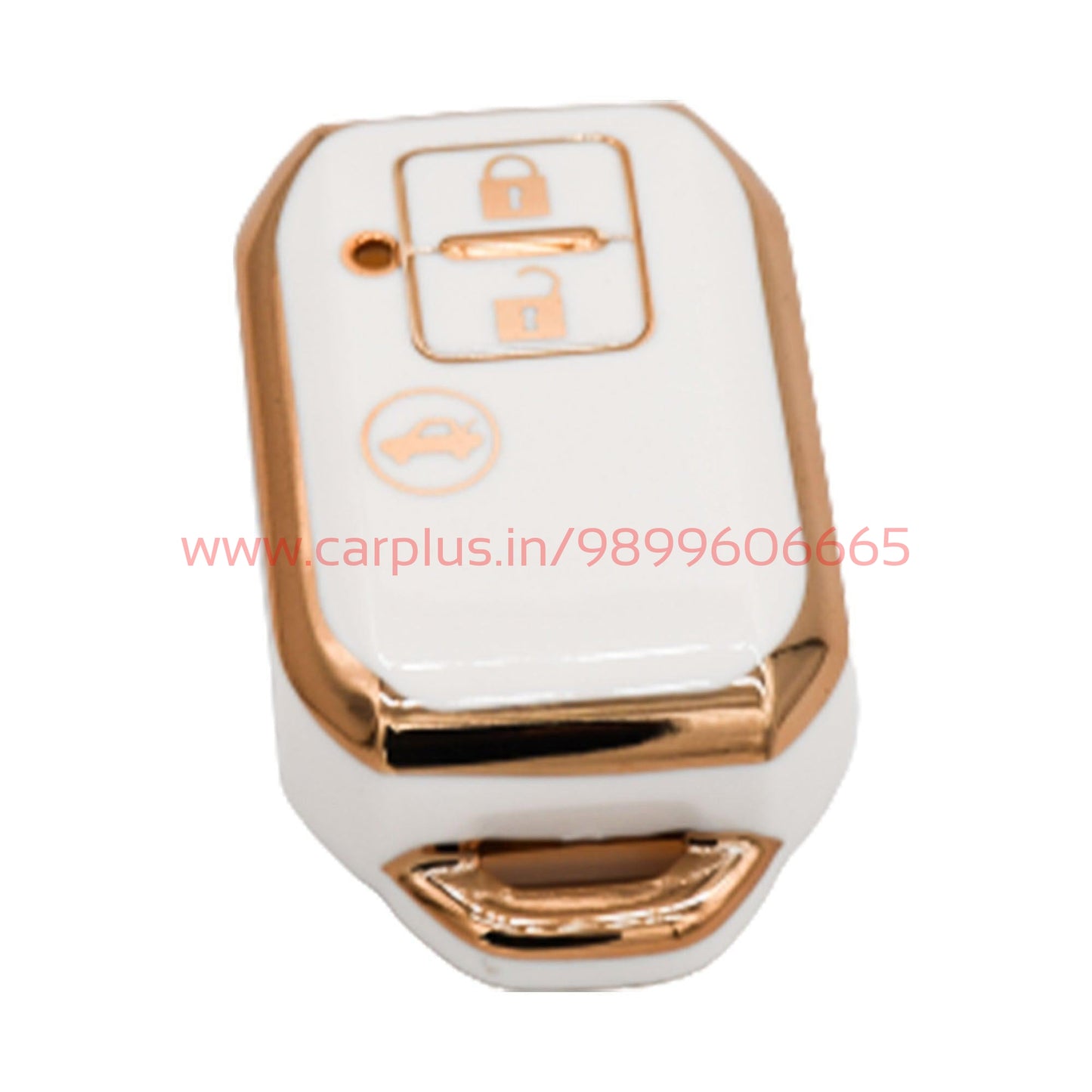 
                  
                    KMH TPU Gold Car Key Cover Compatible for Maruti Suzuki Swift, Dzire, Baleno, Ertiga 3 Button Smart Key Cover-TPU GOLD KEY COVER-KMH-TPU KEY COVER-White-CARPLUS
                  
                