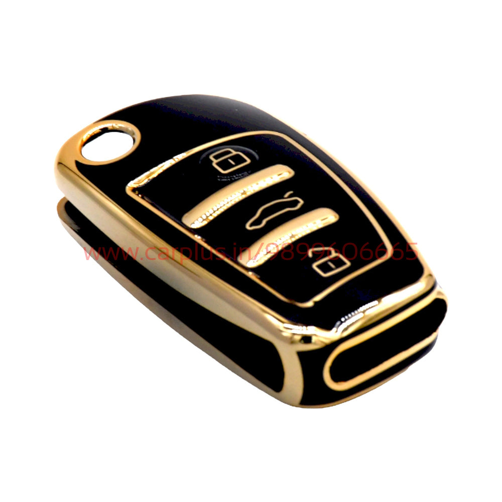 
                  
                    KMH TPU Gold Car Key Cover Compatible with Audi A1 A3 A6 Q2 Q3 Q7 TT TTS R8 S3 S6 RS3 Smart Folding Key Cover-TPU GOLD KEY COVER-KMH-KEY COVER-Black-CARPLUS
                  
                