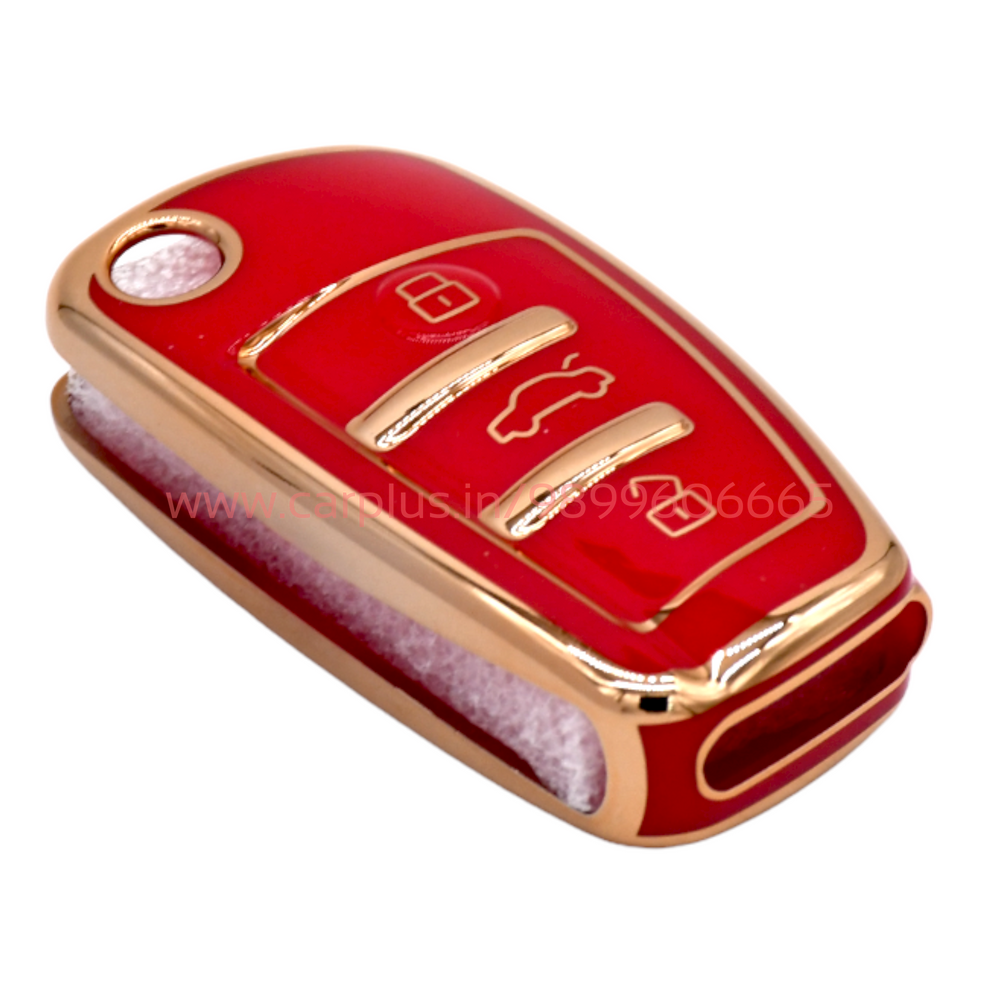 KMH TPU Gold Car Key Cover Compatible with Audi A1 A3 A6 Q2 Q3 Q7