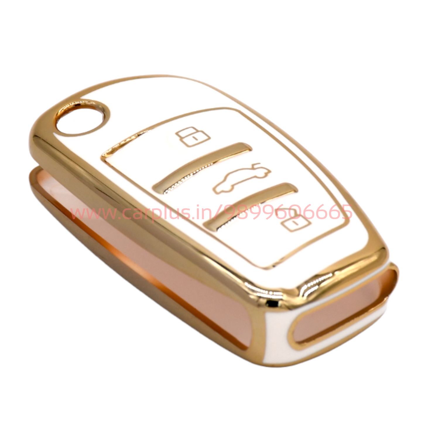 
                  
                    KMH TPU Gold Car Key Cover Compatible with Audi A1 A3 A6 Q2 Q3 Q7 TT TTS R8 S3 S6 RS3 Smart Folding Key Cover-TPU GOLD KEY COVER-KMH-KEY COVER-White-CARPLUS
                  
                