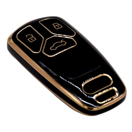 
                  
                    KMH TPU Gold Car Key Cover Compatible with Audi A4 TT TTS Q7 2016 2017 Key Cover (Pack of 2, Black-Red)-TPU GOLD KEY COVER-KMH-CARPLUS
                  
                
