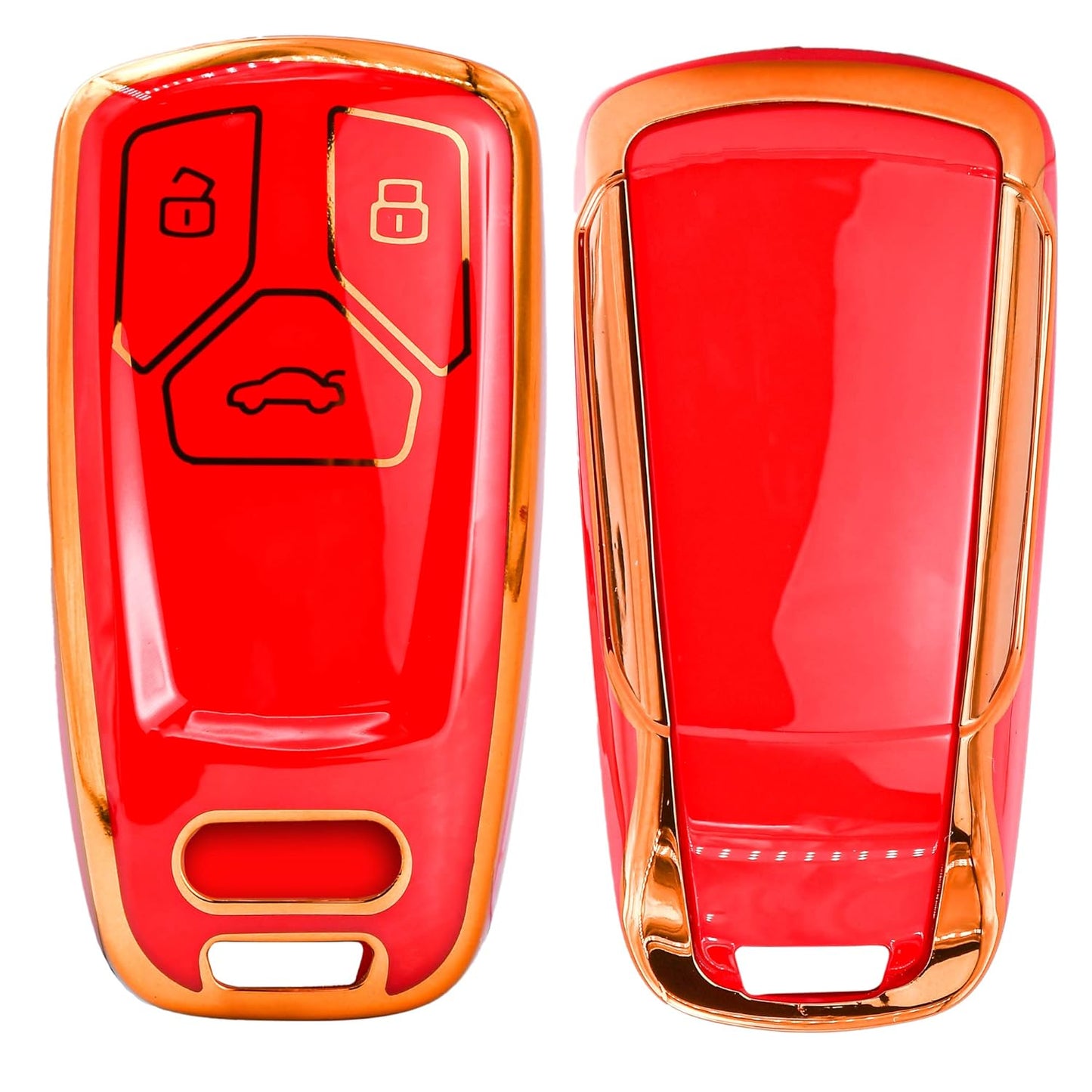 
                  
                    KMH TPU Gold Car Key Cover Compatible with Audi A4 TT TTS Q7 2016 2017 Key Cover (Pack of 2, White-Red)-TPU GOLD KEY COVER-KMH-CARPLUS
                  
                