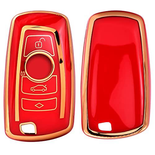 
                  
                    KMH - TPU Gold Car Key Cover Compatible with BMW Push Button Smart Key with Key Chain BMW 1Series, 3Series, 4Series, 5Series, 6Series, 7Series and BMW X3,BMW X4 M5 M6 GT3 GT5 (Pack of 2,Red)-TPU GOLD KEY COVER-KMH-CARPLUS
                  
                