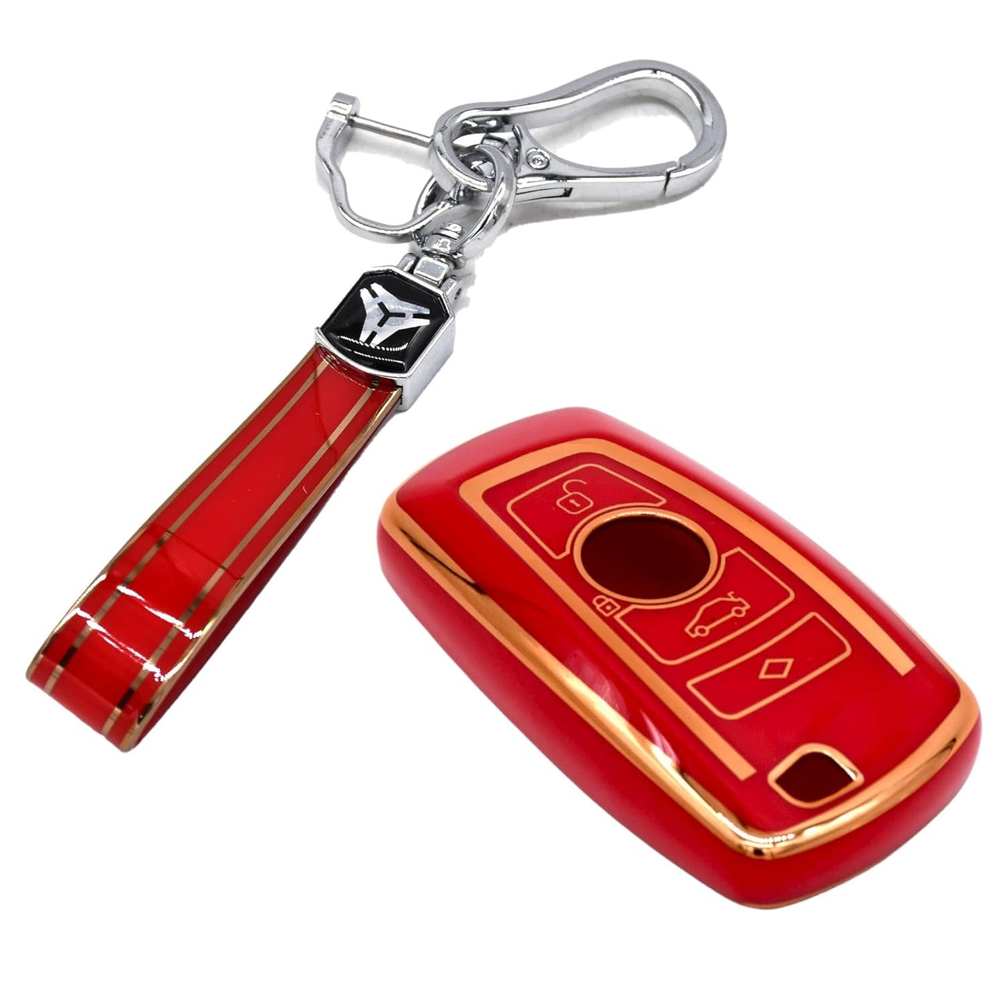 Keyzone TPU Key Cover and Keychain For BMW : X1, X3, X6, X5, 5 Series,