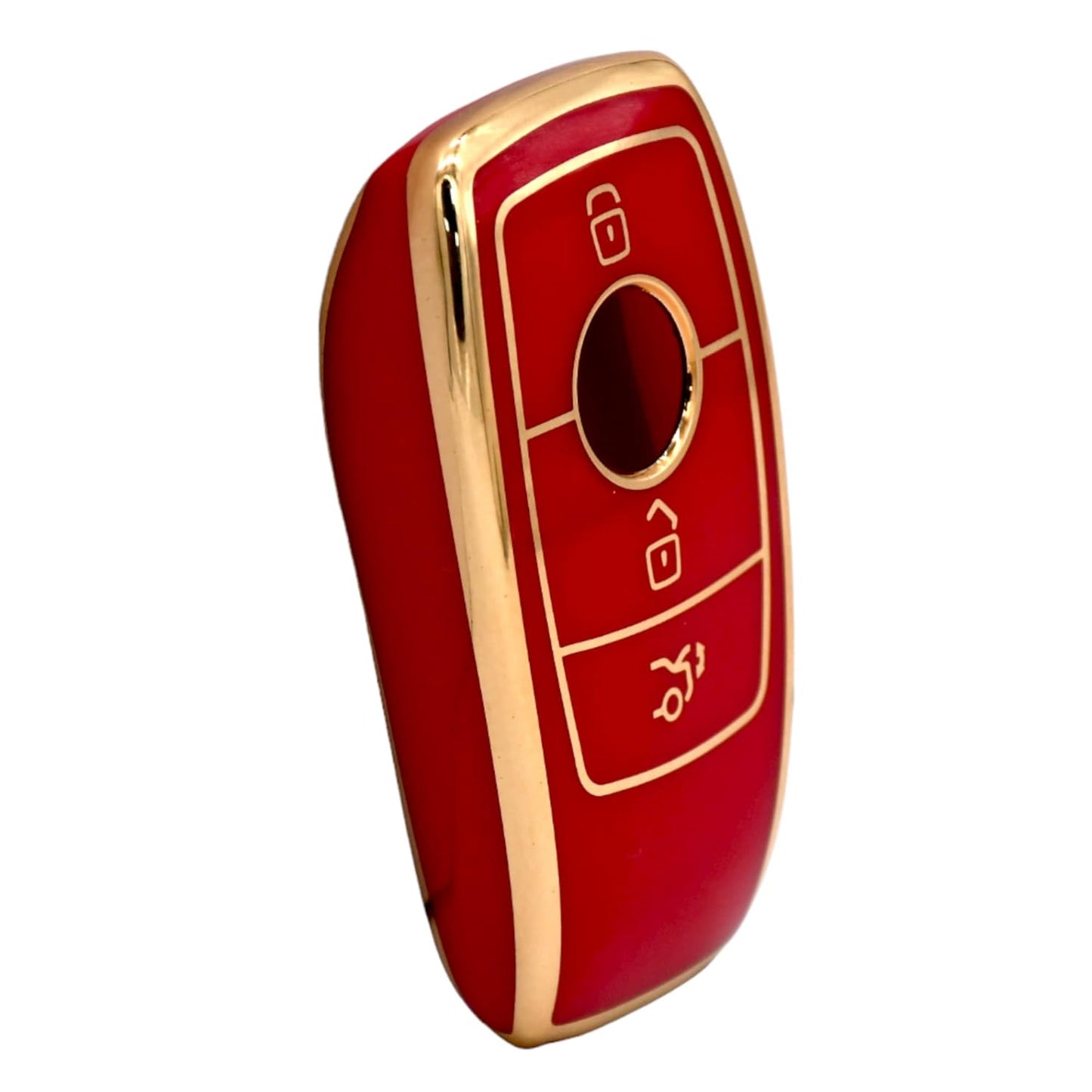 
                  
                    KMH - TPU Gold Car Key Cover Compatible with Benz E Series and S Series Smart Key 3 Button (Pack of 2, Black-Red)-TPU GOLD KEY COVER-KMH-CARPLUS
                  
                