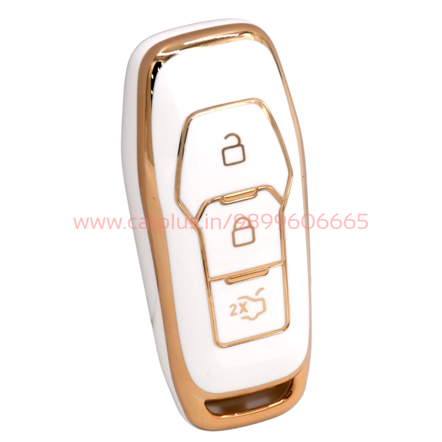 
                  
                    KMH - TPU Gold Car Key Cover Compatible with Ford 3 Push Button Smart Key-TPU GOLD KEY COVER-KMH-KEY COVER-White-CARPLUS
                  
                