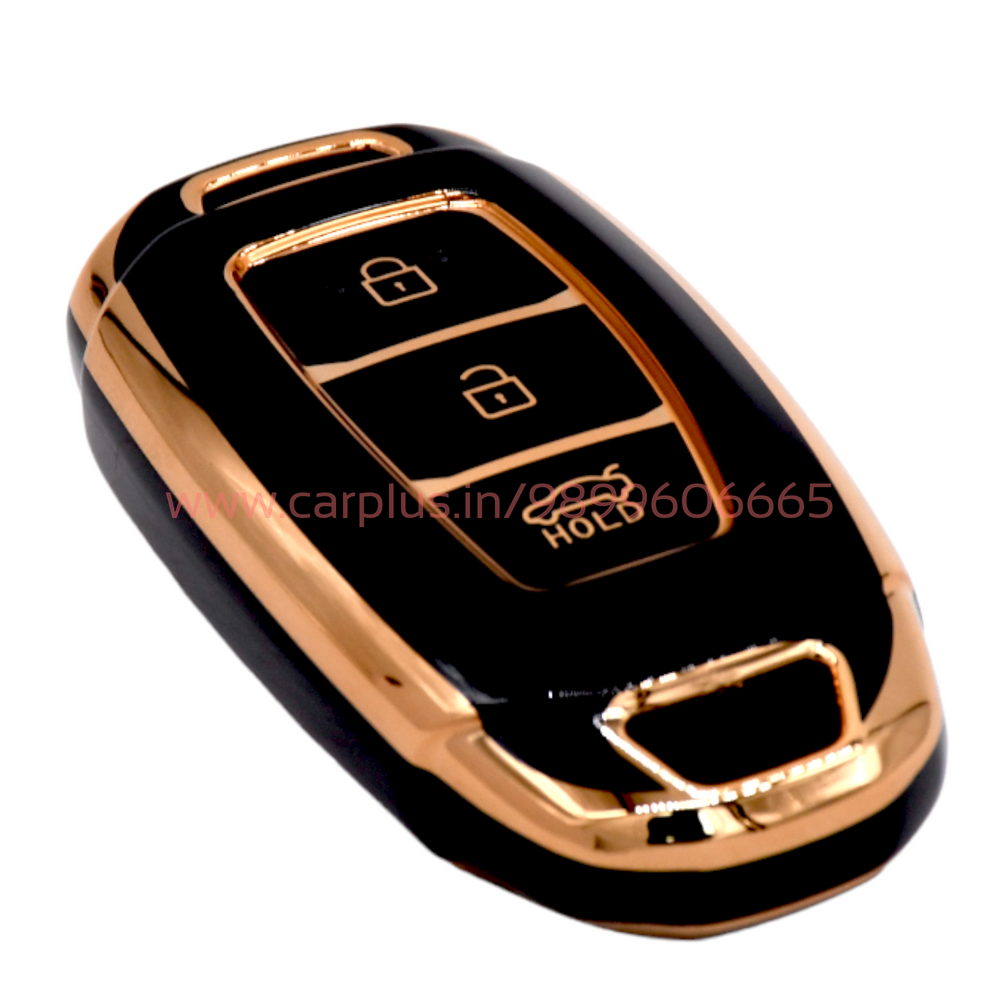 
                  
                    KMH - TPU Gold Car Key Cover Compatible with Hyundai Verna 3 Button Smart Key Cover-TPU GOLD KEY COVER-KMH-KEY COVER-Black-CARPLUS
                  
                