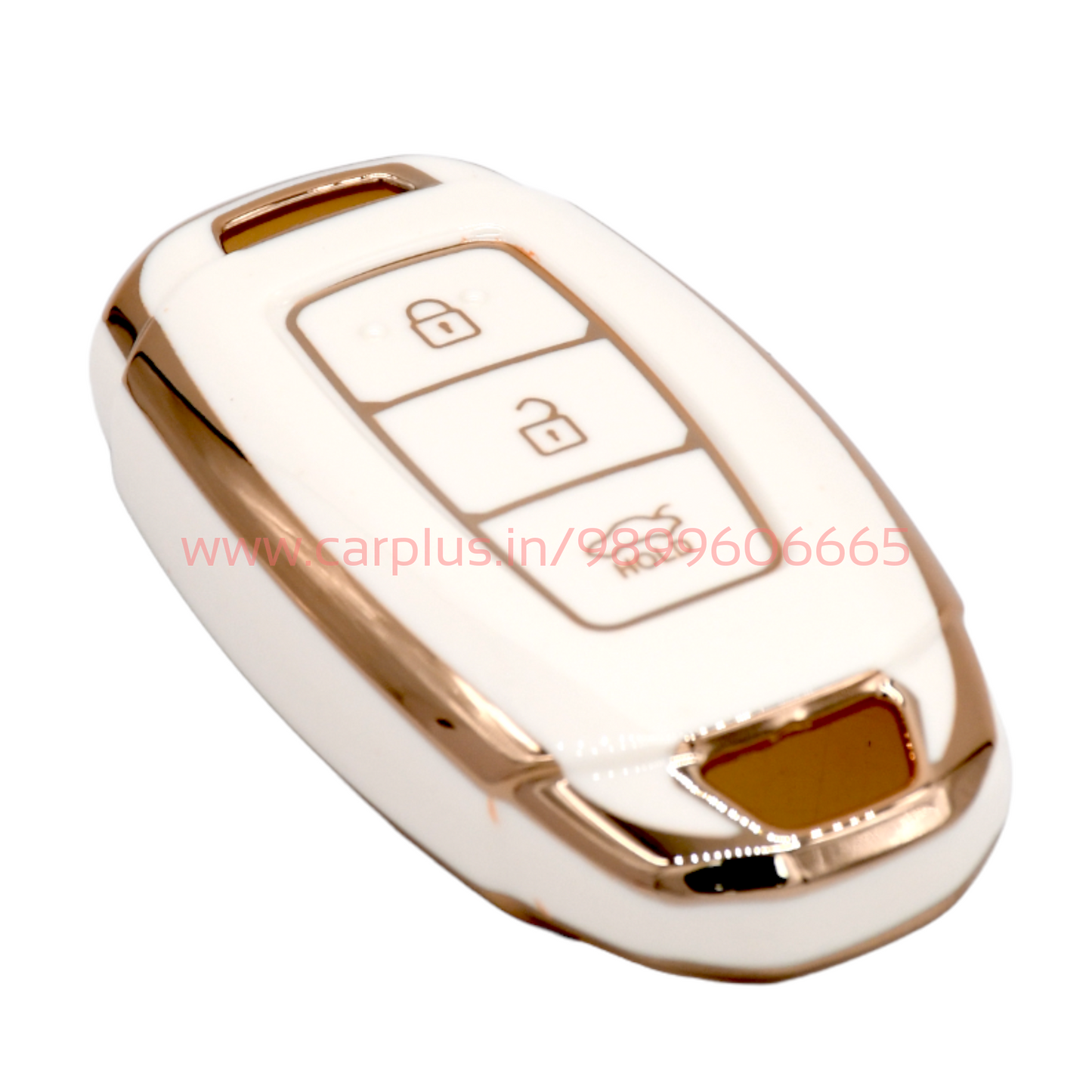 
                  
                    KMH - TPU Gold Car Key Cover Compatible with Hyundai Verna 3 Button Smart Key Cover-TPU GOLD KEY COVER-KMH-KEY COVER-White-CARPLUS
                  
                