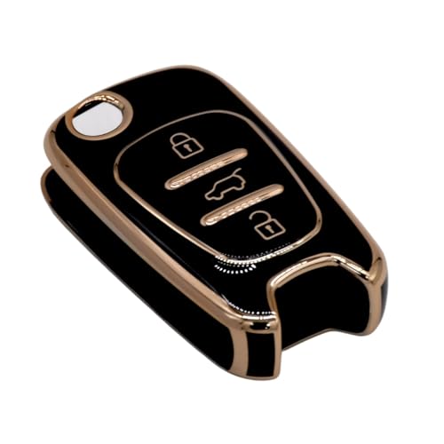 
                  
                    KMH - TPU Gold Car Key Cover Compatible with Hyundai i10, i20 (Old) 3 Push Button Smart Key Cover (Pack of 2 | Black)-TPU GOLD KEY COVER-KMH-CARPLUS
                  
                