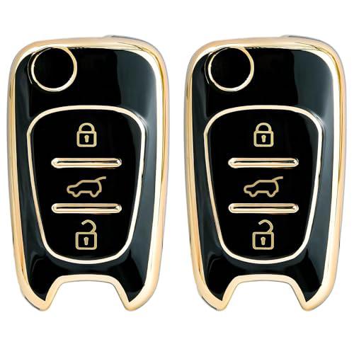 
                  
                    KMH - TPU Gold Car Key Cover Compatible with Hyundai i10, i20 (Old) 3 Push Button Smart Key Cover (Pack of 2 | Black)-TPU GOLD KEY COVER-KMH-CARPLUS
                  
                