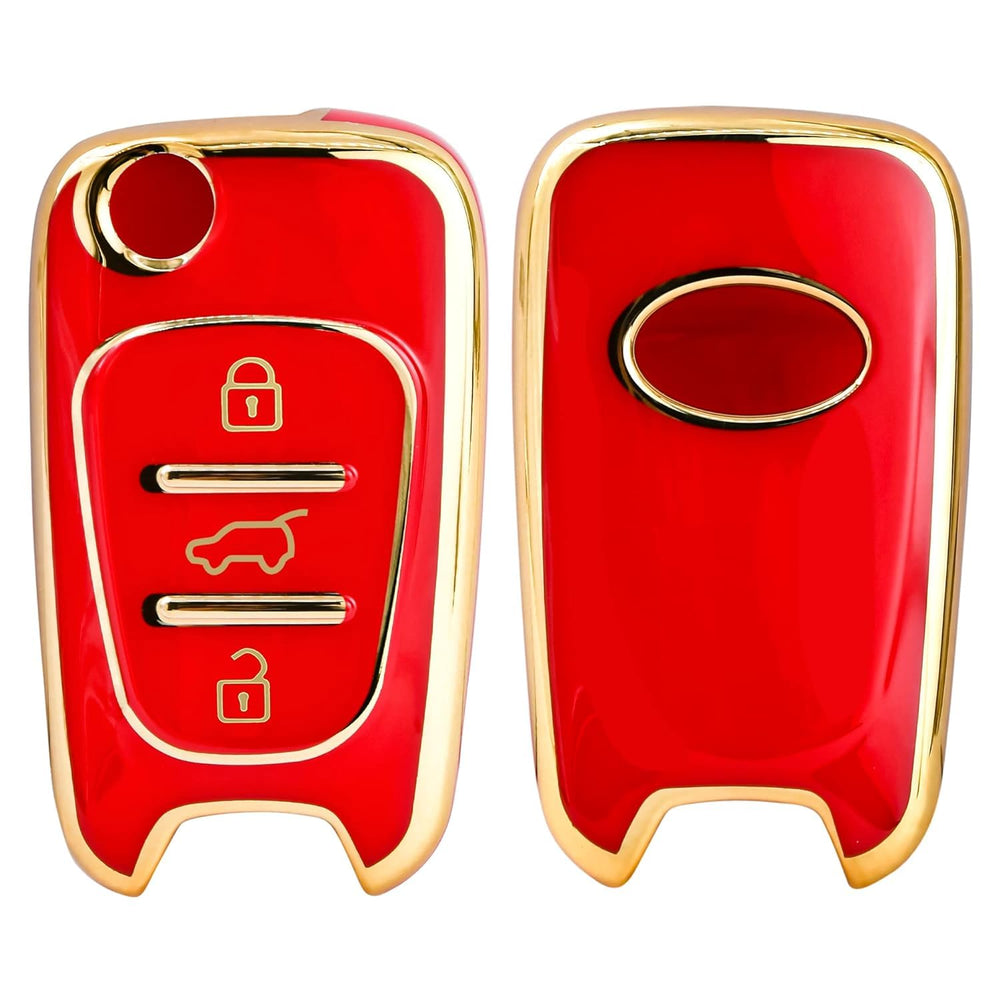 
                  
                    KMH - TPU Gold Car Key Cover Compatible with Hyundai i10, i20 (Old) 3 Push Button Smart Key Cover (Pack of 2 | Red)-TPU GOLD KEY COVER-KMH-CARPLUS
                  
                