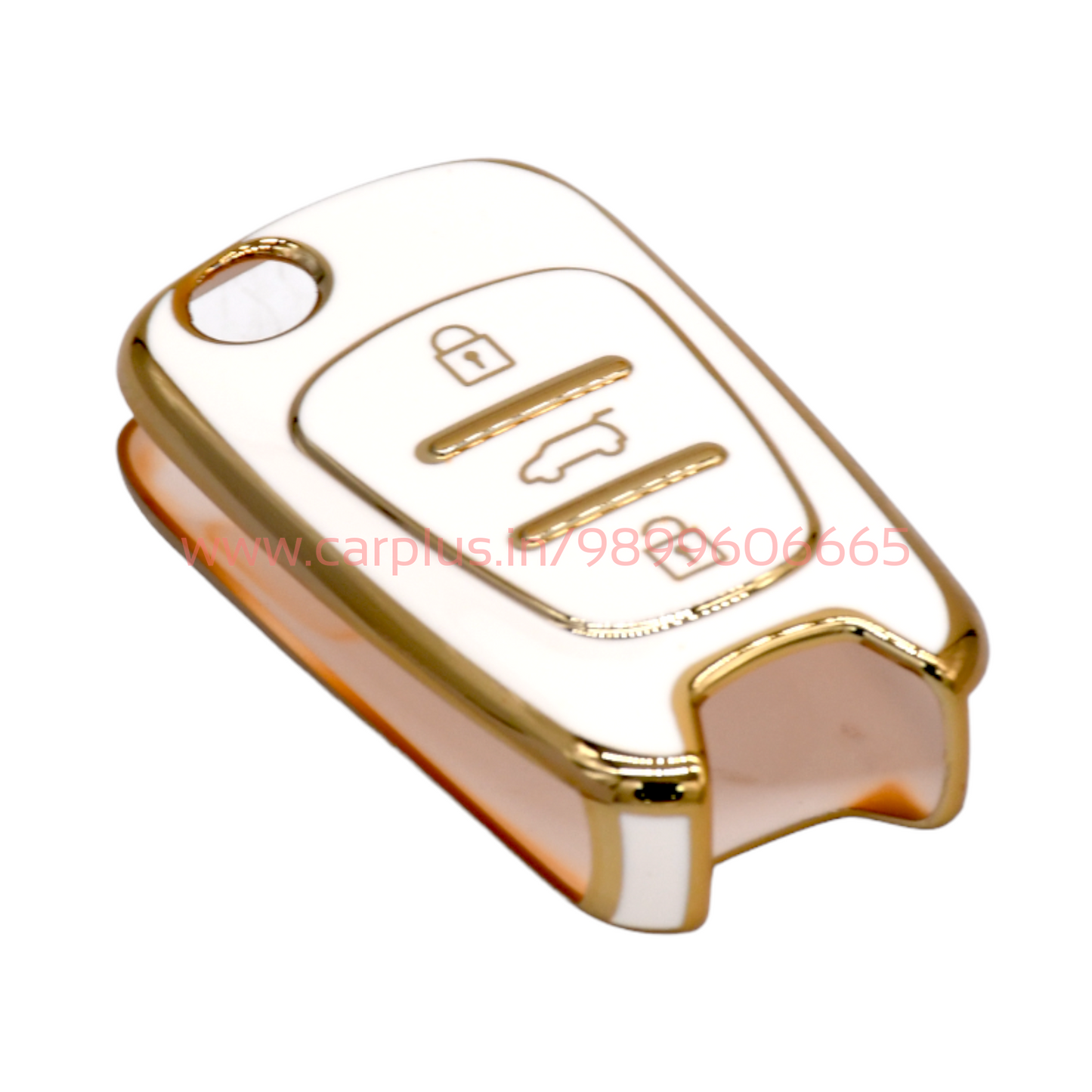 
                  
                    KMH - TPU Gold Car Key Cover Compatible with Hyundai i10, i20 (Old) 3 Push Button Smart Key-TPU GOLD KEY COVER-KMH-KEY COVER-White-CARPLUS
                  
                