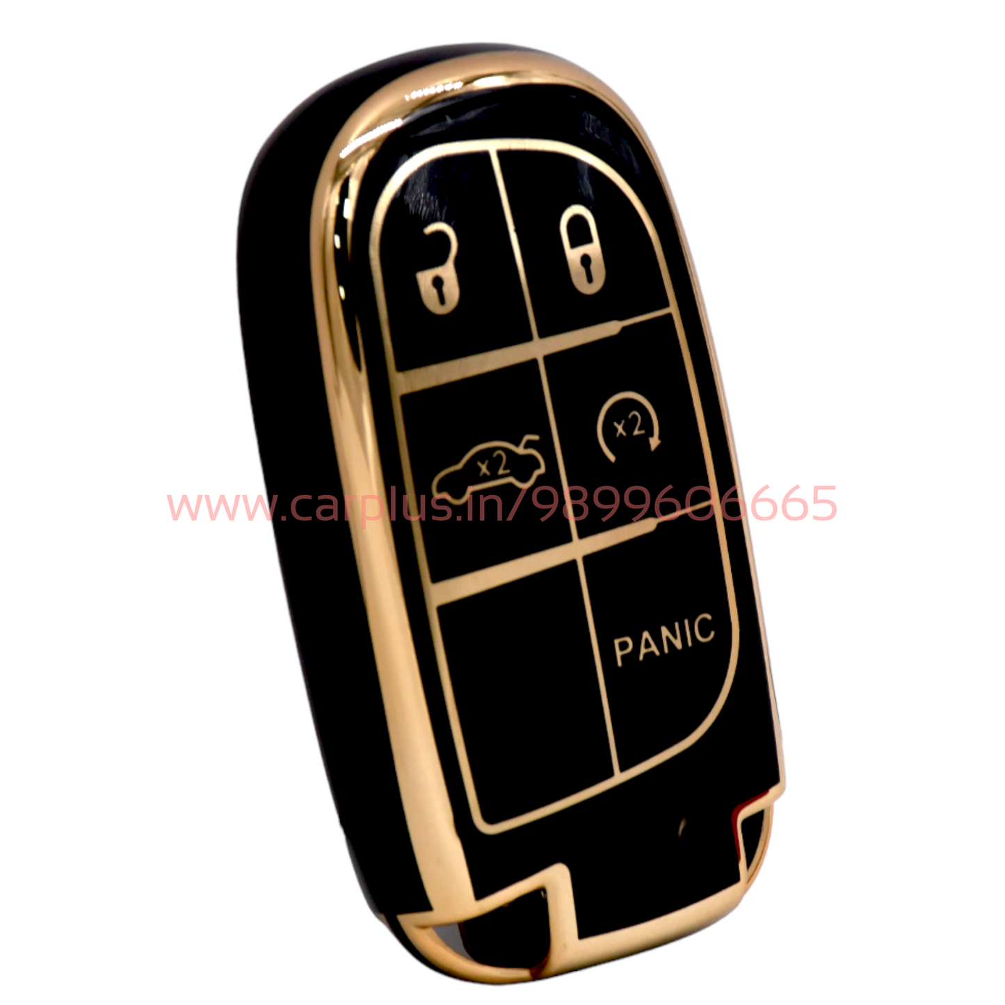 
                  
                    KMH - TPU Gold Car Key Cover Compatible with Jeep 5 Push Button Smart Key-TPU GOLD KEY COVER-KMH-KEY COVER-Black-CARPLUS
                  
                
