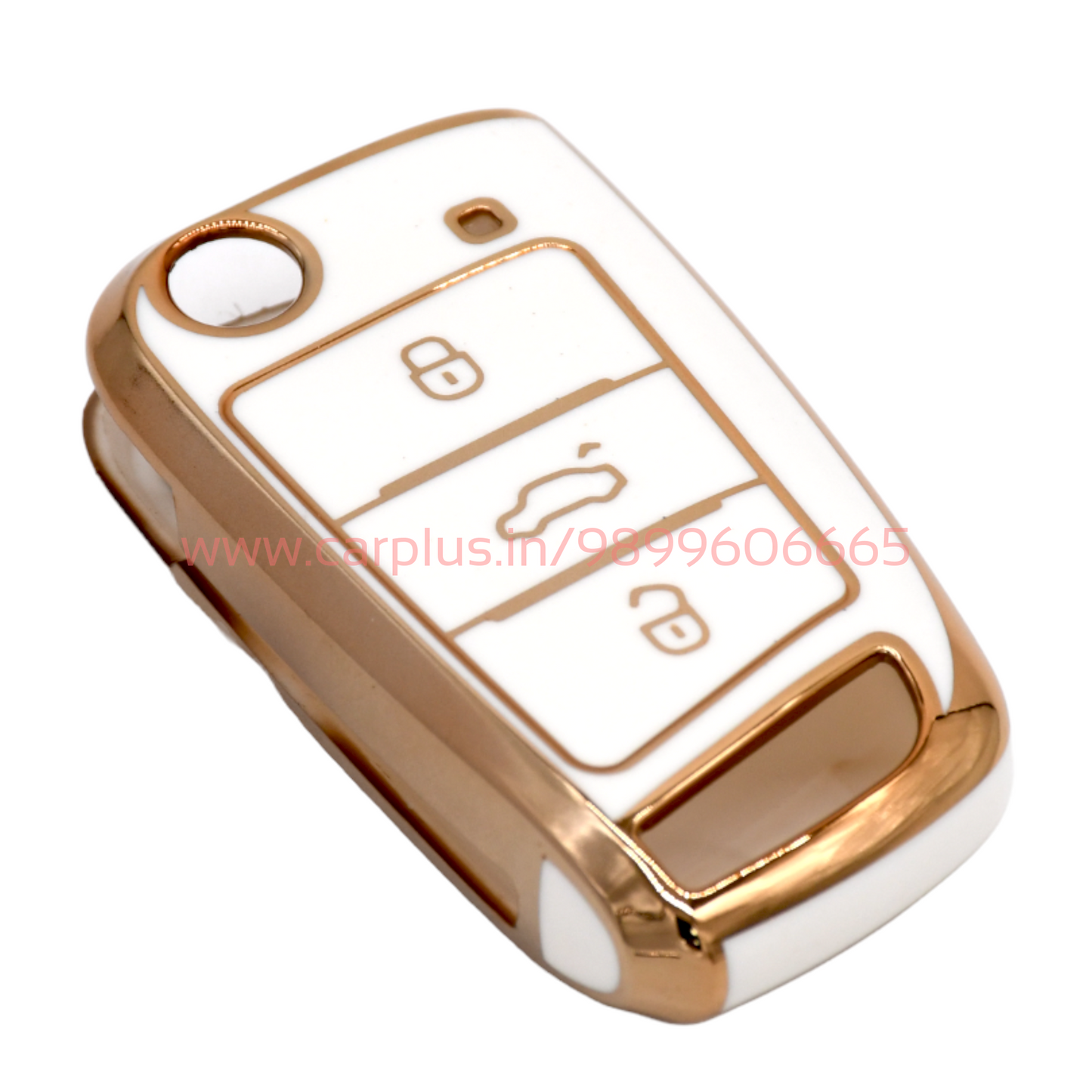 
                  
                    KMH - TPU Gold Car Key Cover Compatible with Skoda Karoq, Octavia, Superb, Kodiaq, Slavia, Volkswagen Virtus, Tiguan, Taigun, Jetta 3 Push Button Smart Key-TPU GOLD KEY COVER-KMH-KEY COVER-White-CARPLUS
                  
                