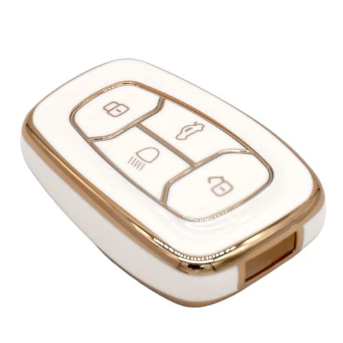 
                  
                    KMH - TPU Gold Car Key Cover Compatible with Tata Nexon, Harrier, Safari, Altroz, Tigor EV, Punch, Tiago EV Electric 4 Button Smart Key (Pack of 2, White-Red)-TPU GOLD KEY COVER-KMH-CARPLUS
                  
                