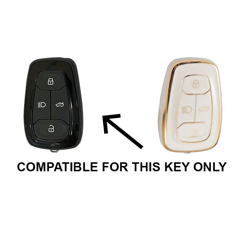 
                  
                    KMH - TPU Gold Car Key Cover Compatible with Tata Nexon, Harrier, Safari, Altroz, Tigor EV, Punch, Tiago EV Electric 4 Button Smart Key (Pack of 2, White)-TPU GOLD KEY COVER-KMH-CARPLUS
                  
                