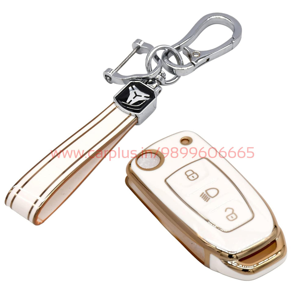 KMH - TPU Gold Car Key Cover Compatible with Tata Tiago| Nexon