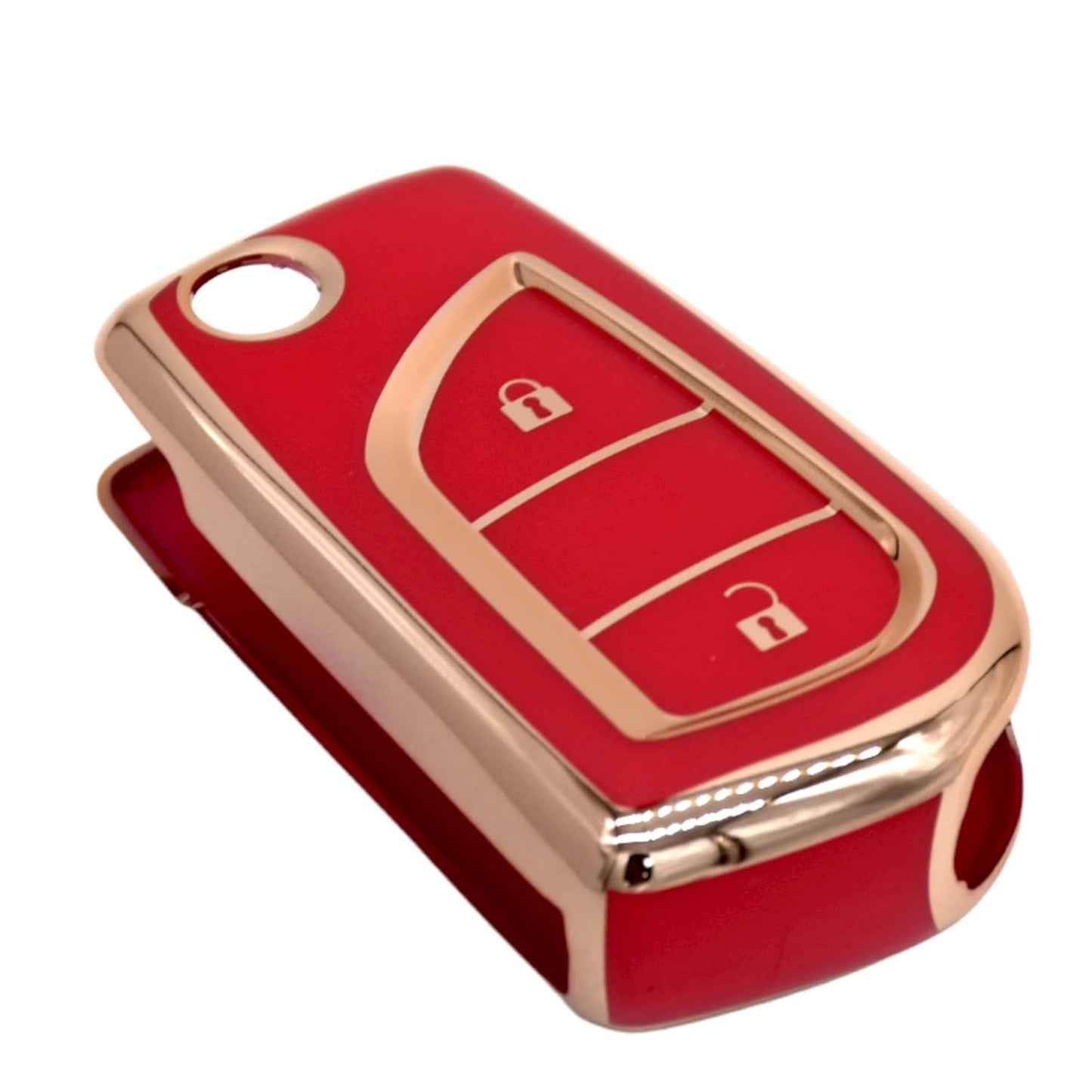 
                  
                    KMH - TPU Gold Car Key Cover Compatible with Toyota Corolla Altis Innova Crysta 2 Button Smart Key (Pack of 2, Red)-TPU GOLD KEY COVER-KMH-CARPLUS
                  
                