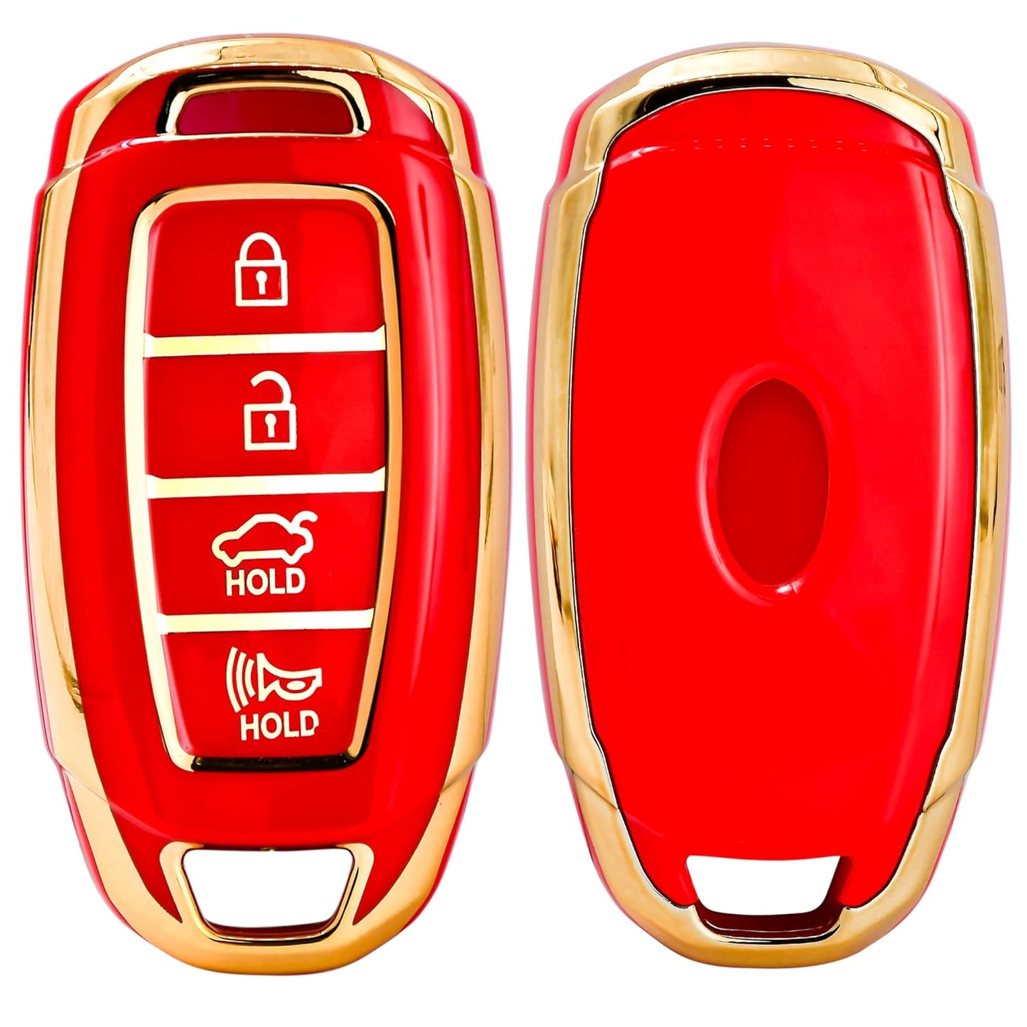 
                  
                    KMH - TPU Gold Car Key Cover fit for Hyundai Verna 2020 4 Button Smart Key Cover (Pack of 2, Black-Red)-TPU GOLD KEY COVER-KMH-CARPLUS
                  
                