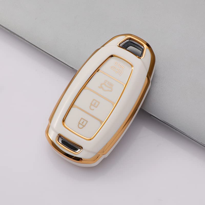 
                  
                    KMH - TPU Gold Car Key Cover fit for Hyundai Verna 2020 4 Button Smart Key Cover (Pack of 2, Red-White)-TPU GOLD KEY COVER-KMH-CARPLUS
                  
                
