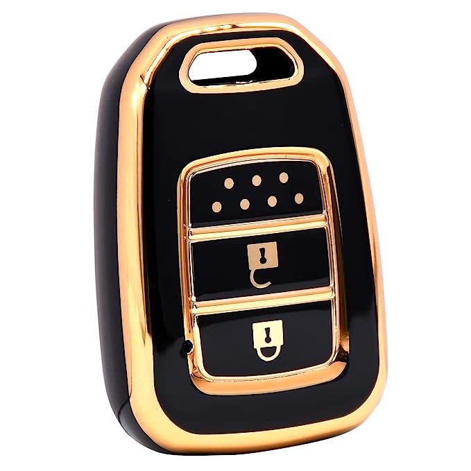 
                  
                    KMH-TPU Gold Key Cover Compatible for Honda Jazz (2014 Onwards), Honda City WRV BRV 2 Button Smart Key with Key Chain-TPU GOLD KEY COVER-KMH-CARPLUS
                  
                