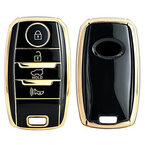 
                  
                    KMH-TPU Gold Key Cover Compatible for KIA Seltos 4 Button Smart Key Cover (Pack of 2,Black)-TPU GOLD KEY COVER-KMH-CARPLUS
                  
                