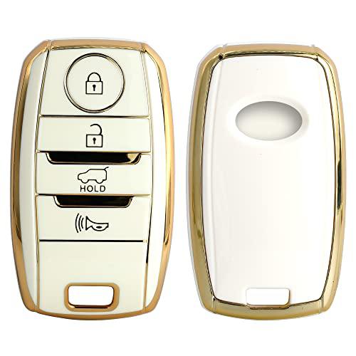 
                  
                    KMH-TPU Gold Key Cover Compatible for KIA Seltos 4 Button Smart Key Cover (Pack of 2,White)-TPU GOLD KEY COVER-KMH-CARPLUS
                  
                