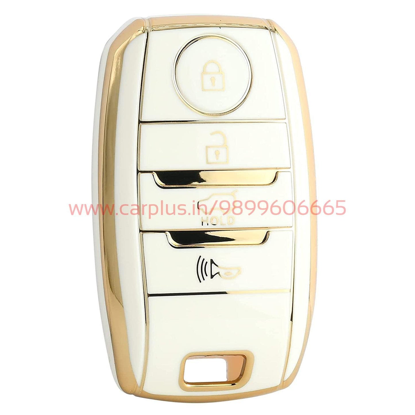 
                  
                    KMH-TPU Gold Key Cover Compatible for KIA Seltos 4 Button Smart Key Cover-TPU GOLD KEY COVER-KMH-KEY COVER-WHITE-CARPLUS
                  
                