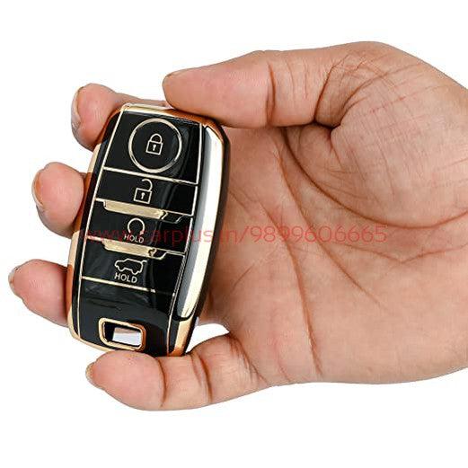 
                  
                    KMH-TPU Gold Key Cover Compatible for Kia Sonet, Seltos 2020 4 Button Push Smart Key Cover-TPU GOLD KEY COVER-KMH-KEY COVER-BLACK-CARPLUS
                  
                