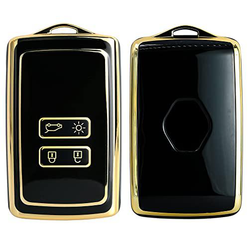 
                  
                    KMH-TPU Gold Key Cover Compatible for Renault Triber | Kiger Smart Key (Pack of 2,Black)-TPU GOLD KEY COVER-KMH-CARPLUS
                  
                