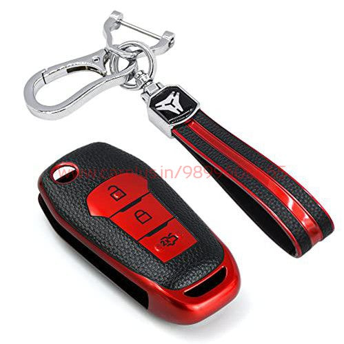 
                  
                    KMH TPU Leather Key Cover for Ford (FORD-F09H-L03)-TPU LEATHER KEY COVER-KMH-TPU KEY COVER-Red with Keychain-CARPLUS
                  
                