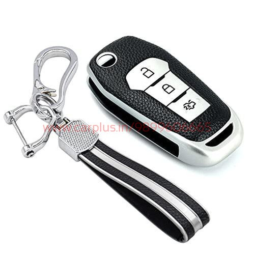 
                  
                    KMH TPU Leather Key Cover for Ford (FORD-F09H-L03)-TPU LEATHER KEY COVER-KMH-TPU KEY COVER-Silver with Keychain-CARPLUS
                  
                